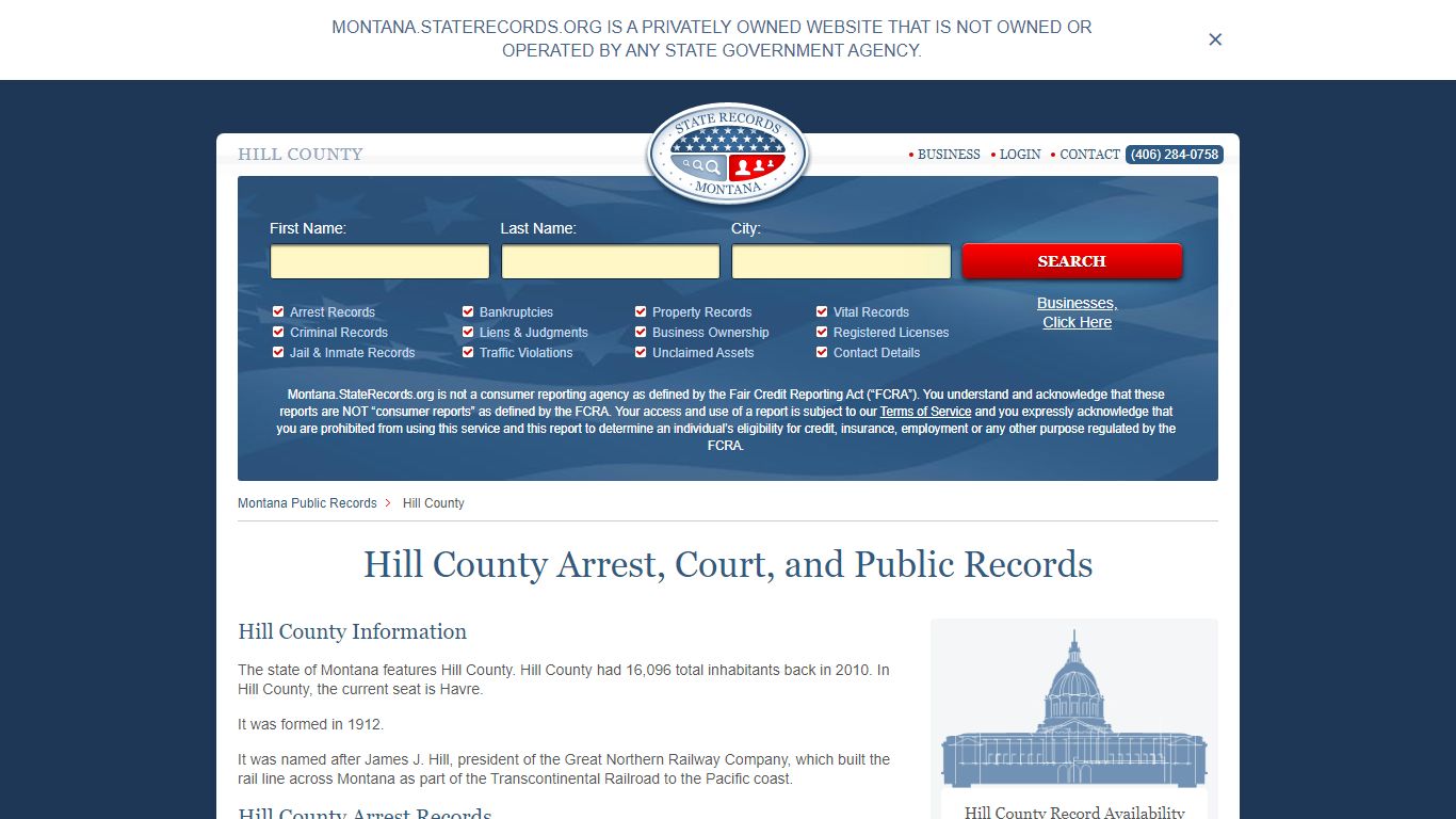 Hill County Arrest, Court, and Public Records